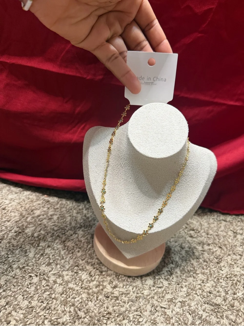 Gold Floral Chain Necklace